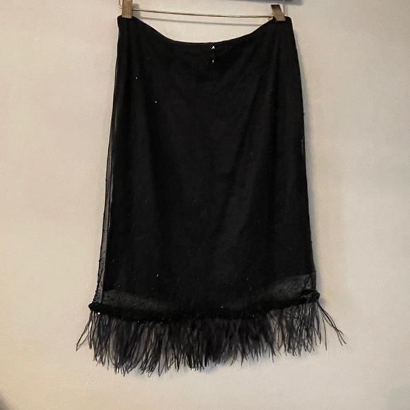 Witchy Vintage Tahari Petite Skirt - Beaded & Feathered Magic! 🔮🌙 Size: 6P - Picture 3 of 6